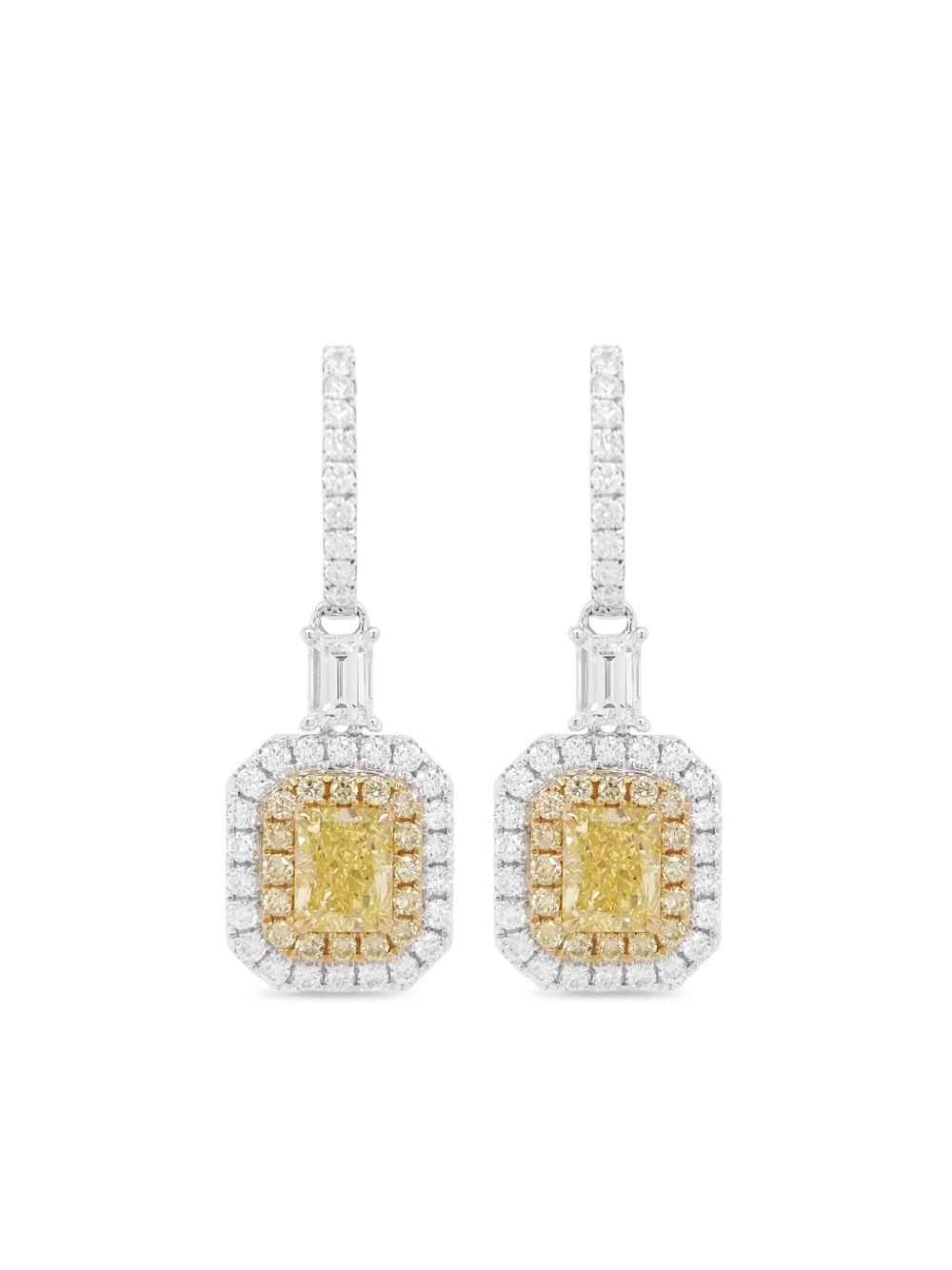 HYT Jewelry 18K白金钻石耳环 - 白色