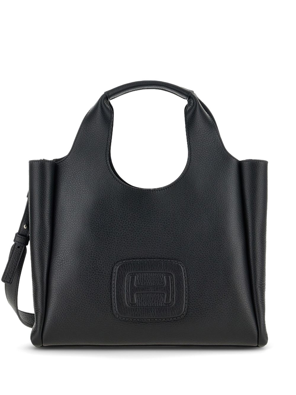 Hogan H-Bag logo压纹中号托特包 - 黑色