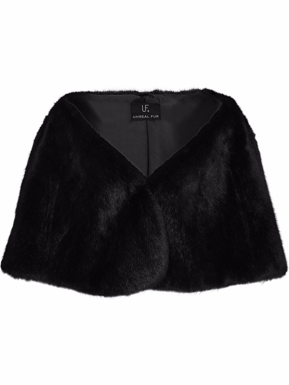 Unreal Fur Yasmine 人造皮草裹身式披肩 - 黑色