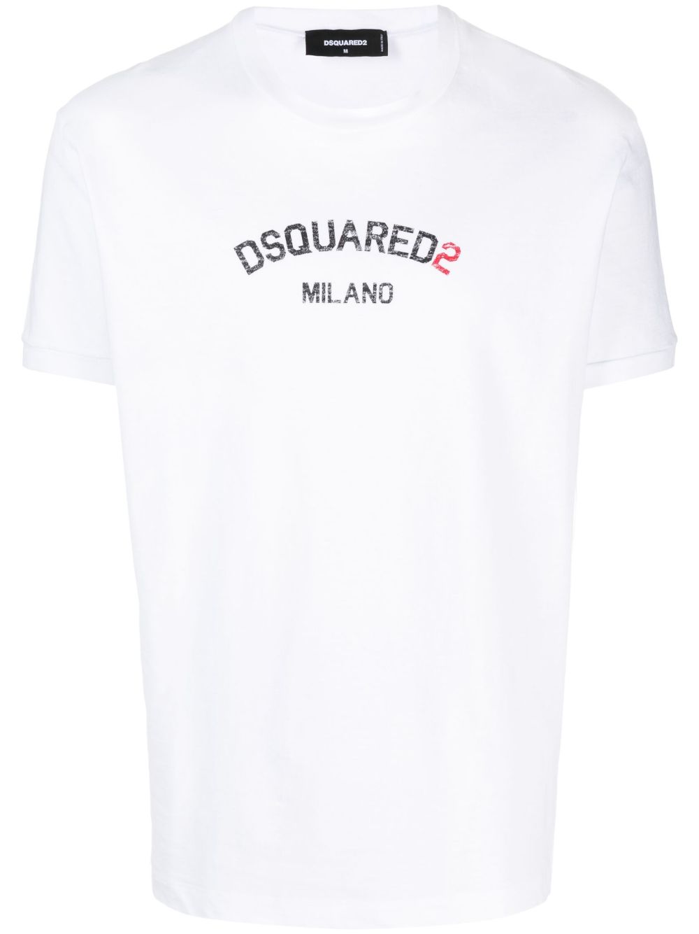 DSQUARED2 logo印花棉T恤 - 白色