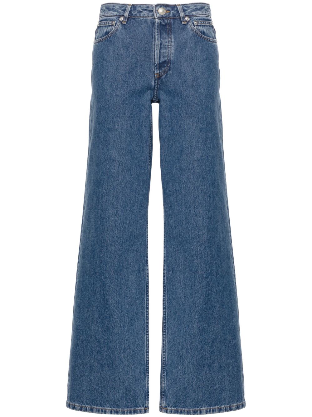 A.P.C. Elisabeth 高腰阔腿牛仔裤 - 蓝色