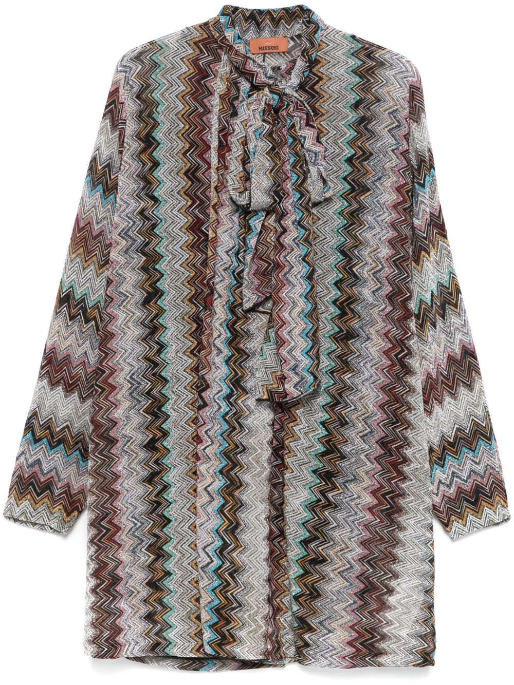 Missoni Z字形图案编织迷你连衣裙 - 黑色