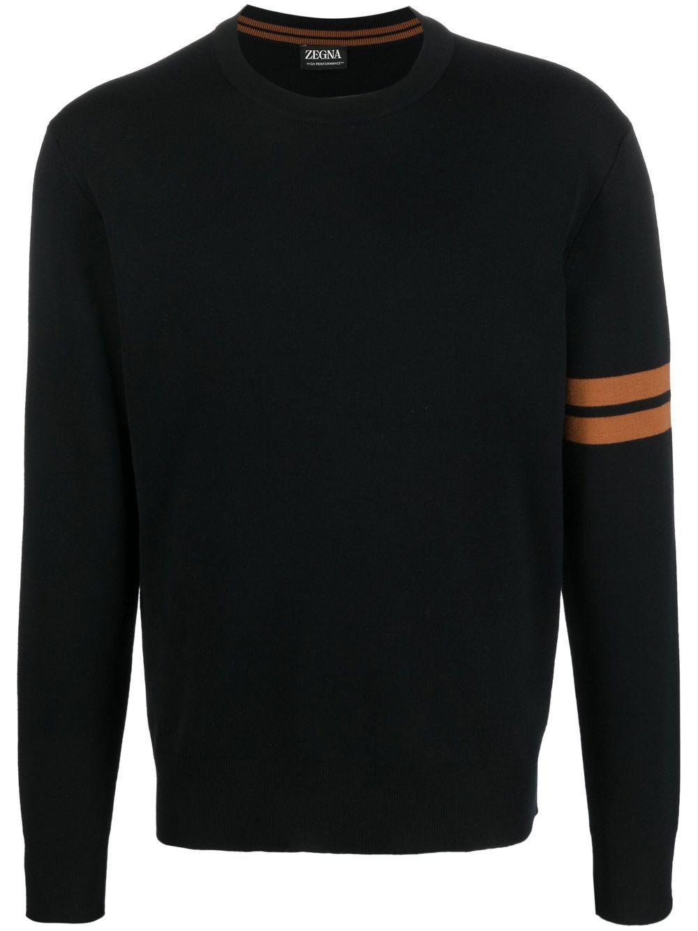 Zegna 圆领长袖毛衣 - 黑色