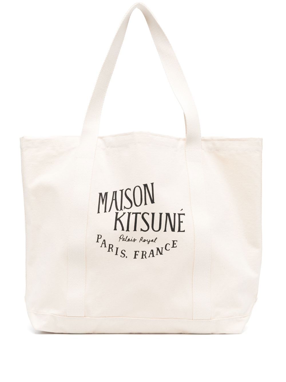 Maison Kitsuné logo印花帆布托特包 - 中性色