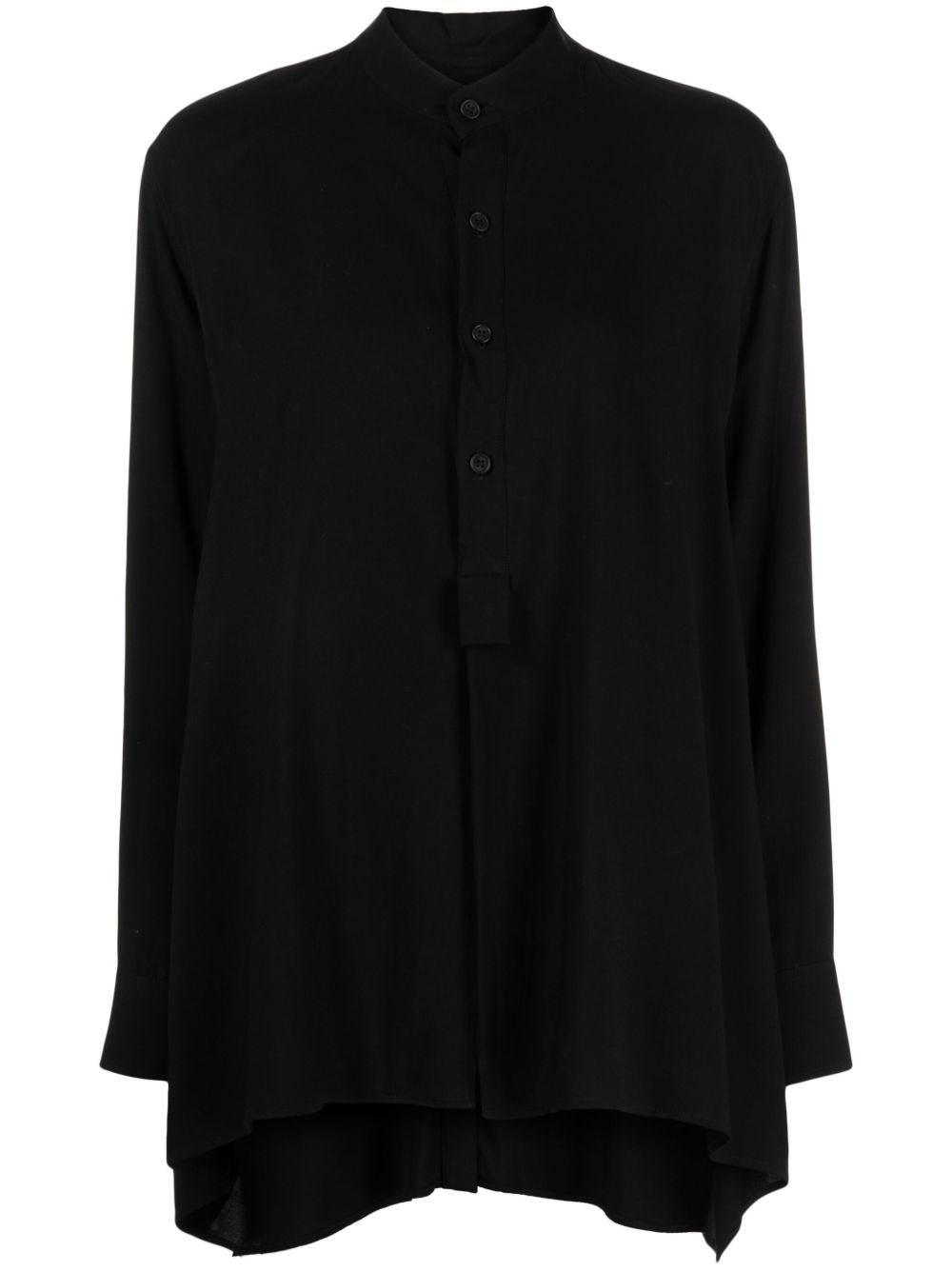 Yohji Yamamoto 直领排扣衬衫 - 黑色