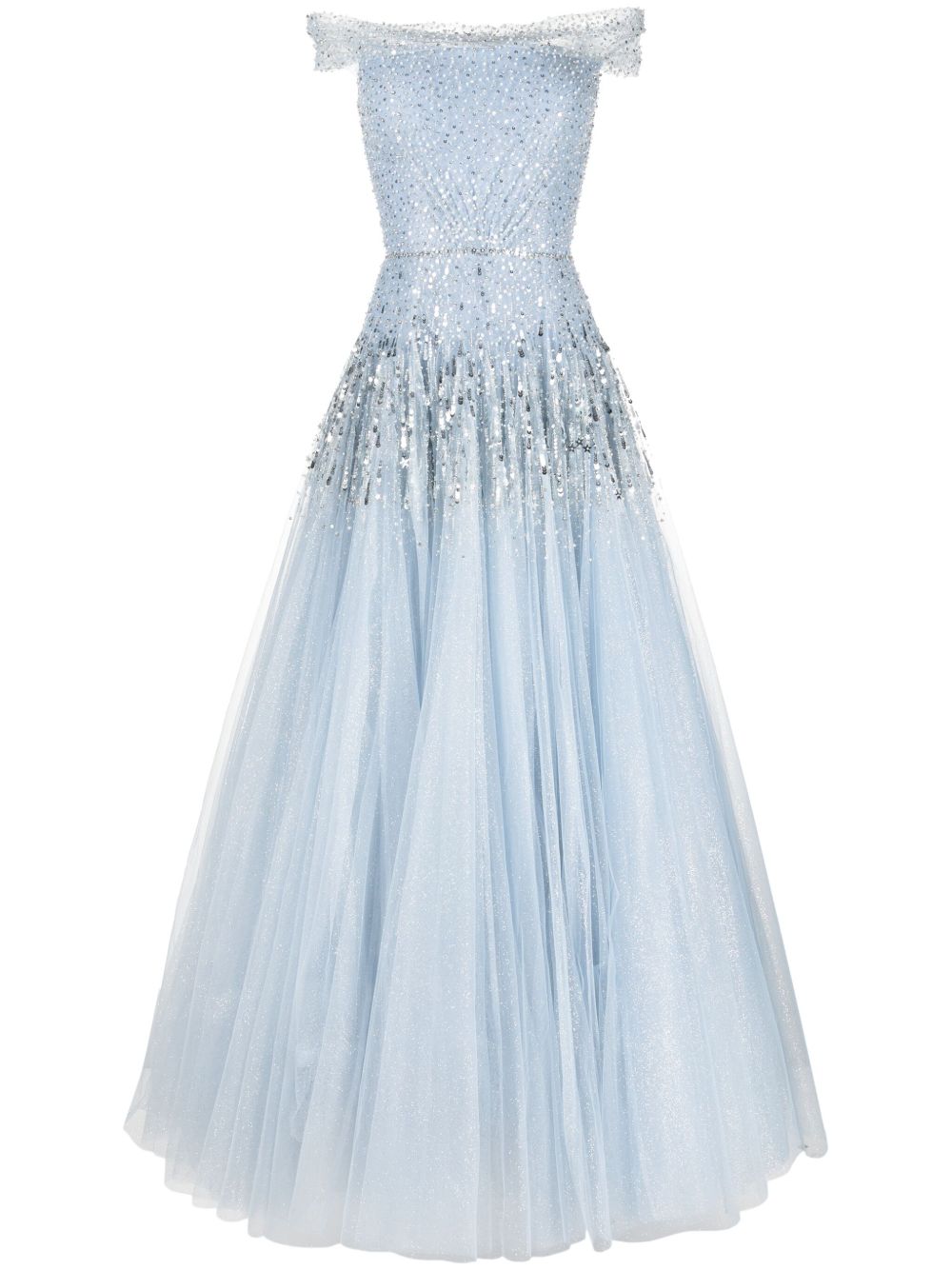 Jenny Packham Sirena 亮片缀饰礼服 - 蓝色