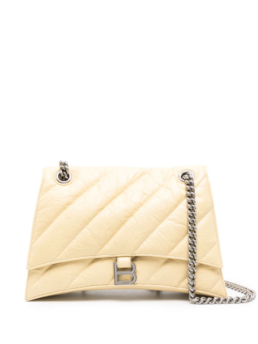 Balenciaga Crush 中号皮质单肩包 - 黄色
