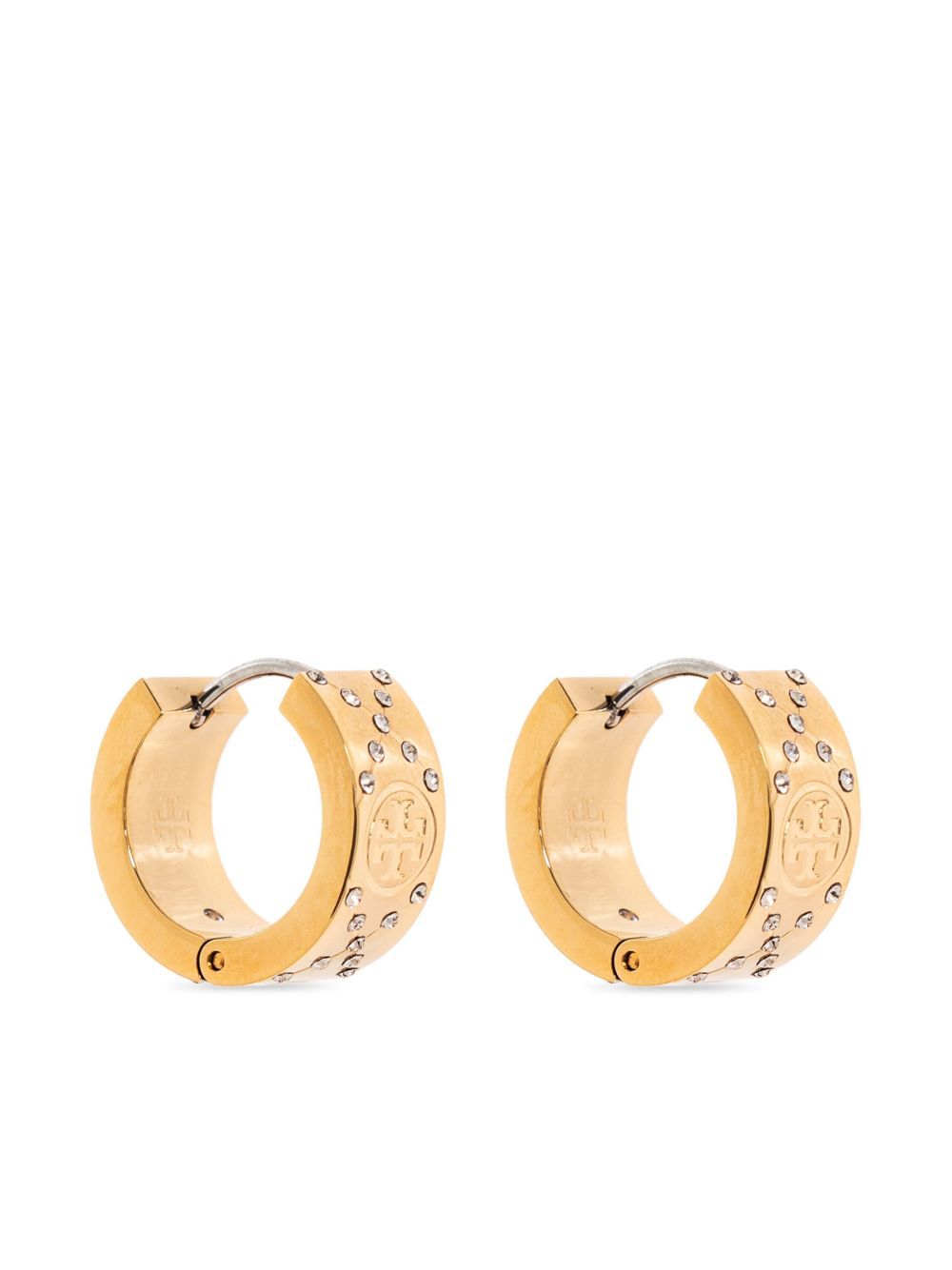 Tory Burch T 经典logo小号圈形耳环 - 金色