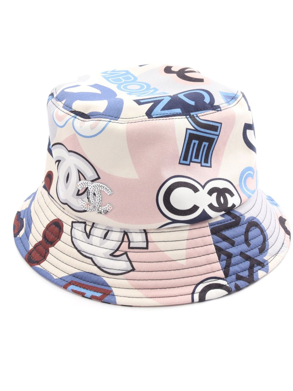 CHANEL Pre-Owned logo印花渔夫帽（1986-1988年典藏款） - 粉色