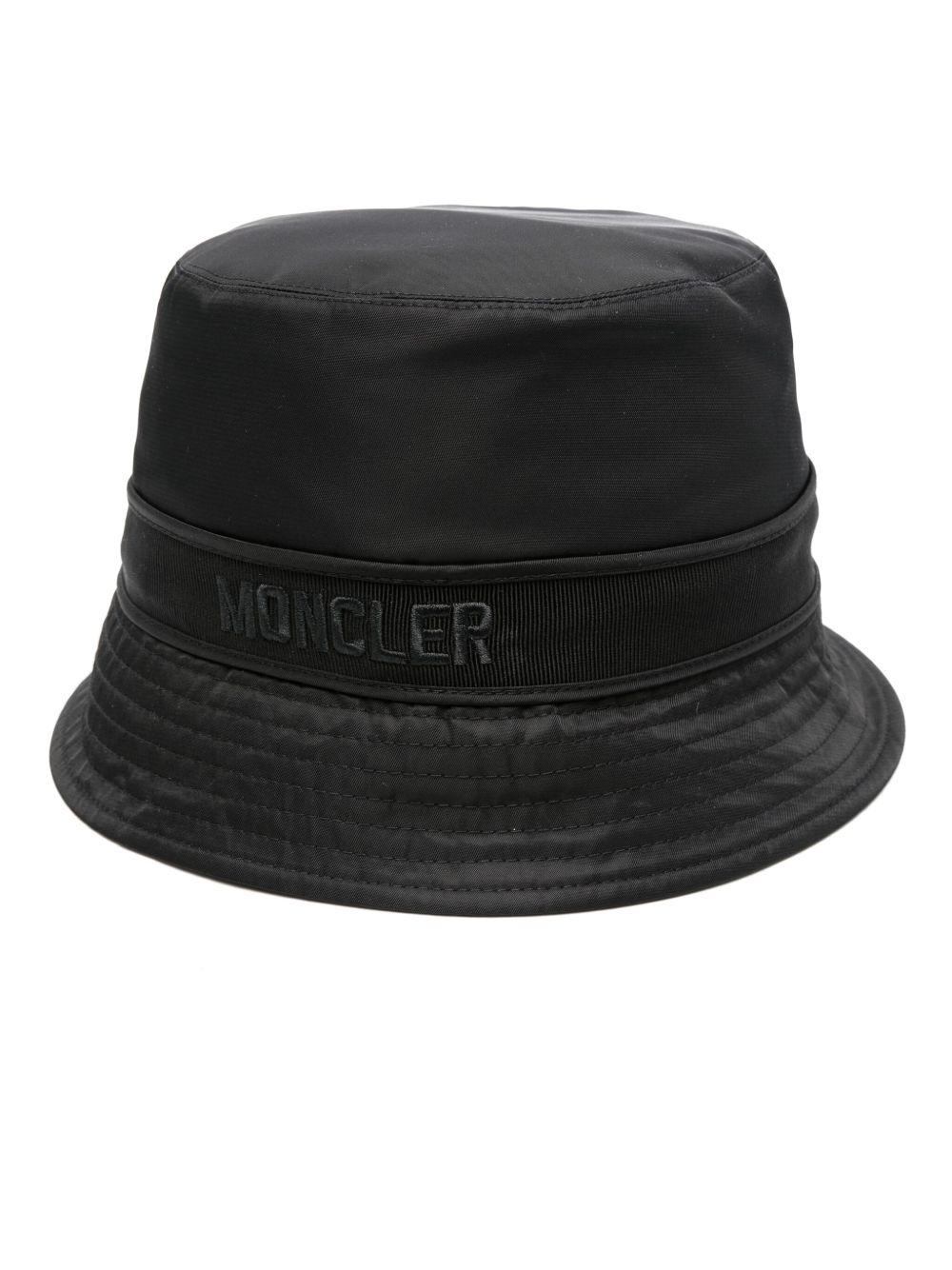 Moncler logo刺绣渔夫帽 - 黑色