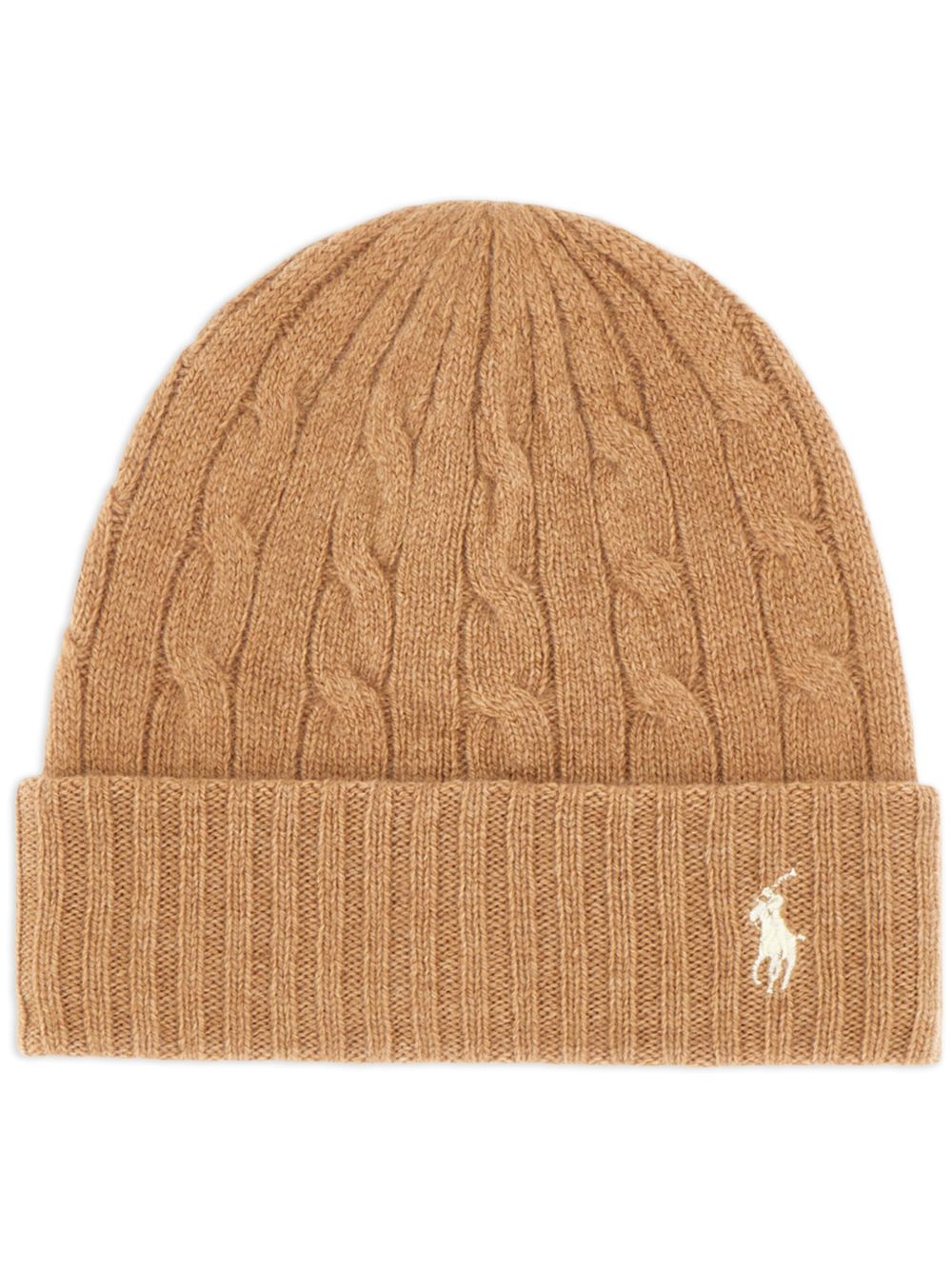 Polo Ralph Lauren 粗绞花针织套头帽 - 褐色