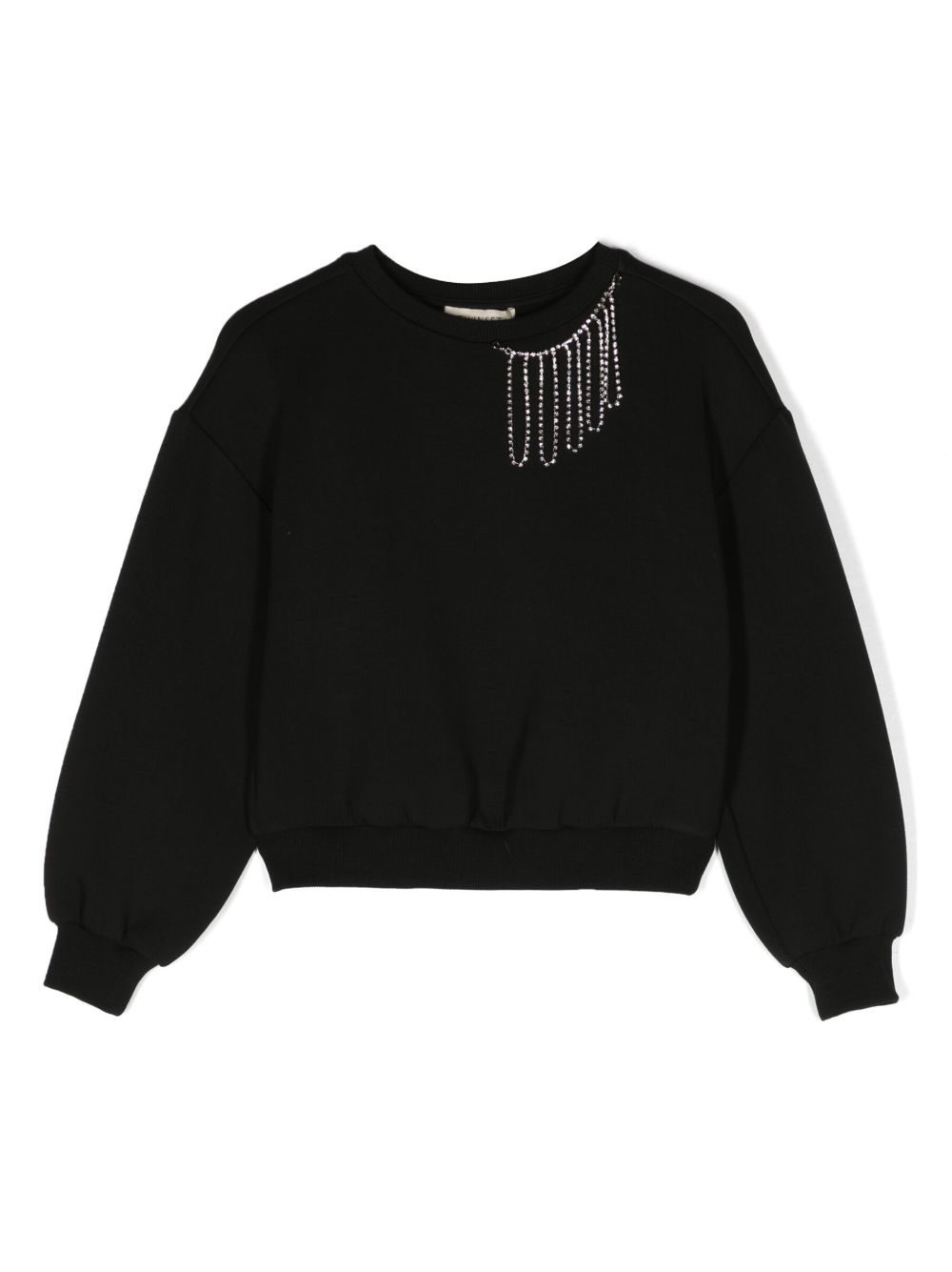 TWINSET Kids 搭链细节一字领卫衣 - 黑色