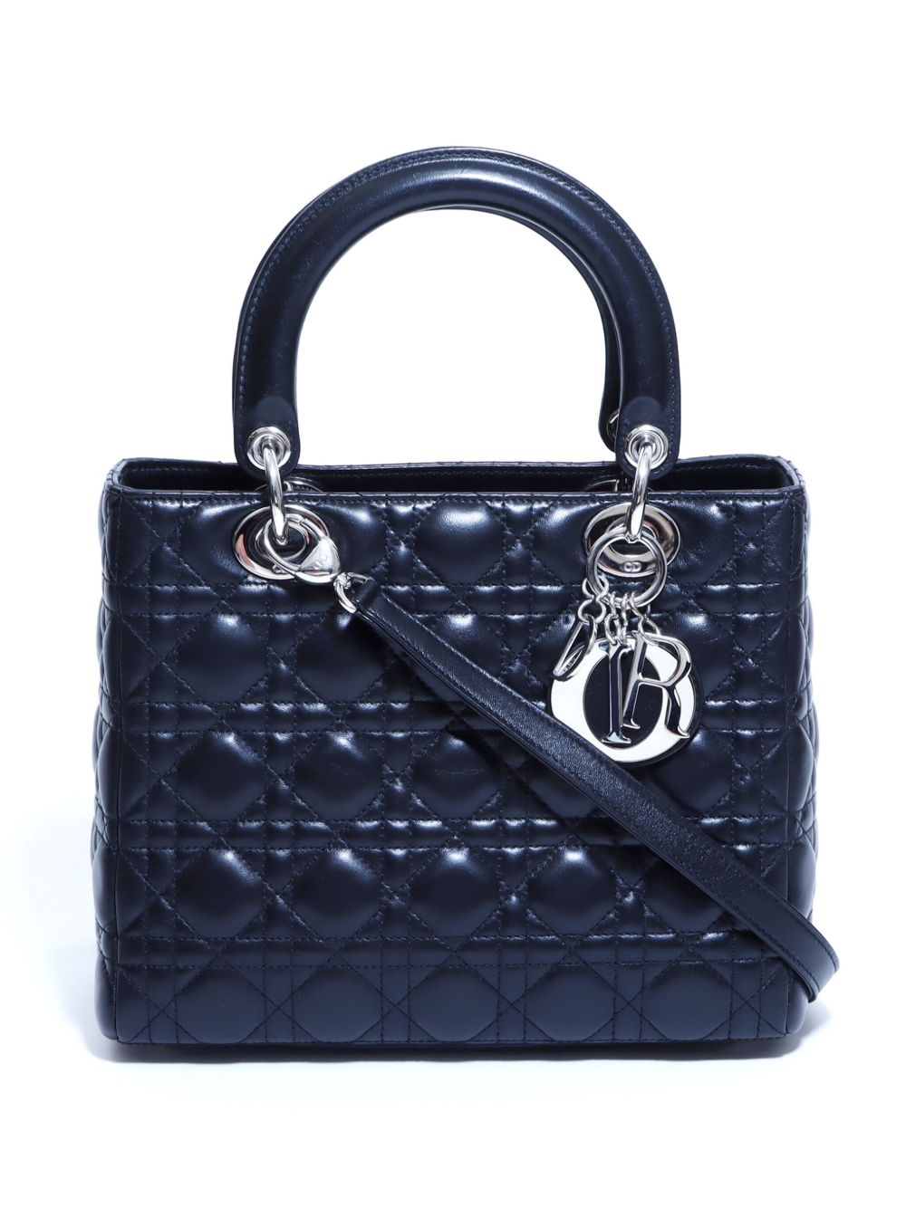 Christian Dior Pre-Owned Cannage Lady Dior 两用手提包 - 黑色