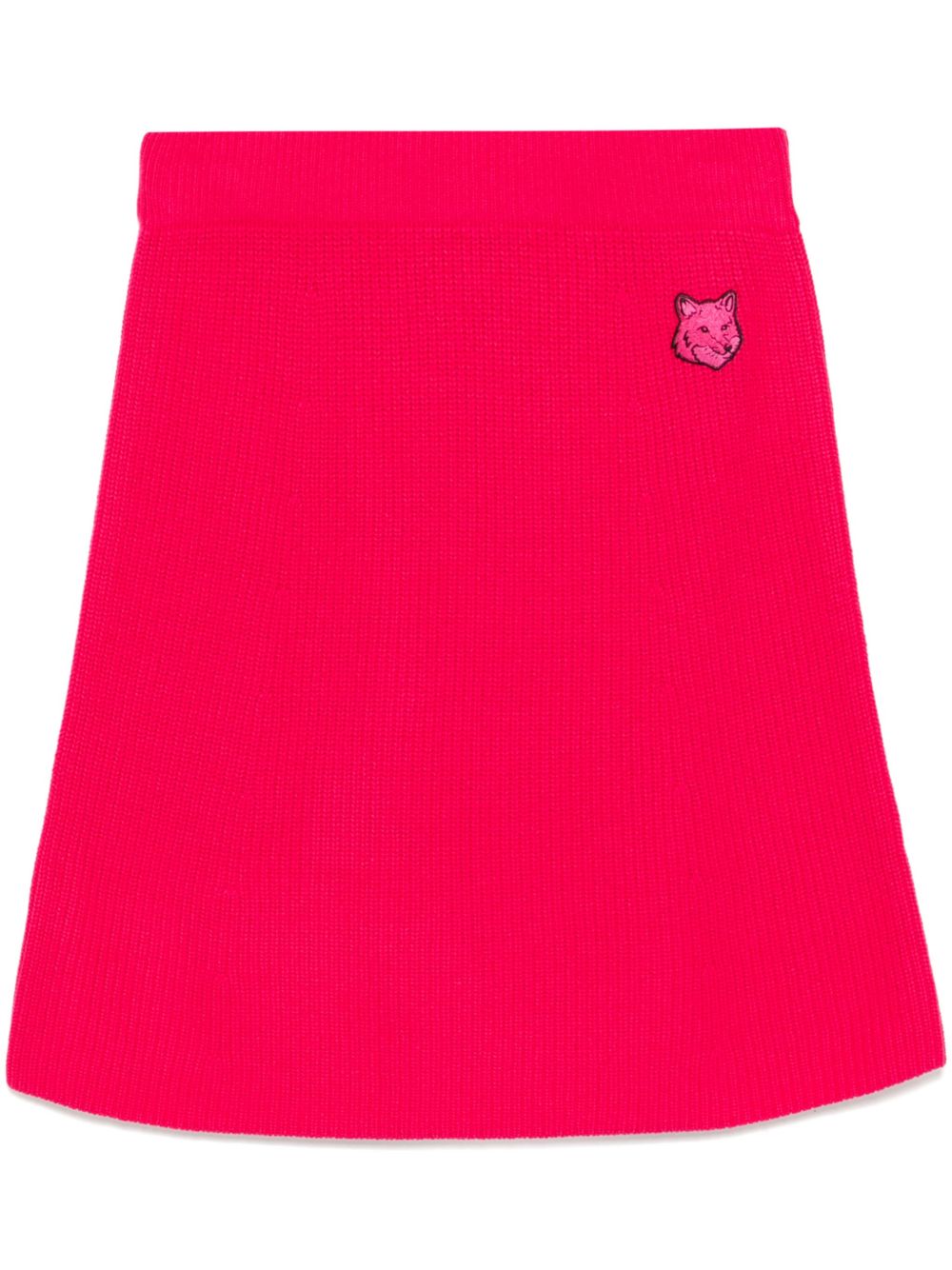 Maison Kitsuné Bold Fox head 贴花罗纹短款半身裙 - 粉色