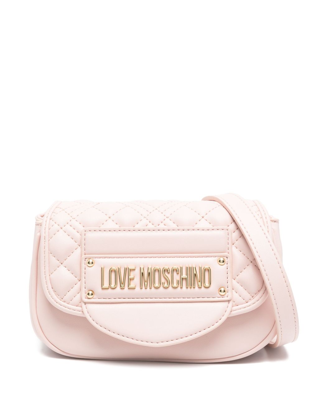 Love Moschino logo字母斜挎包 - 粉色