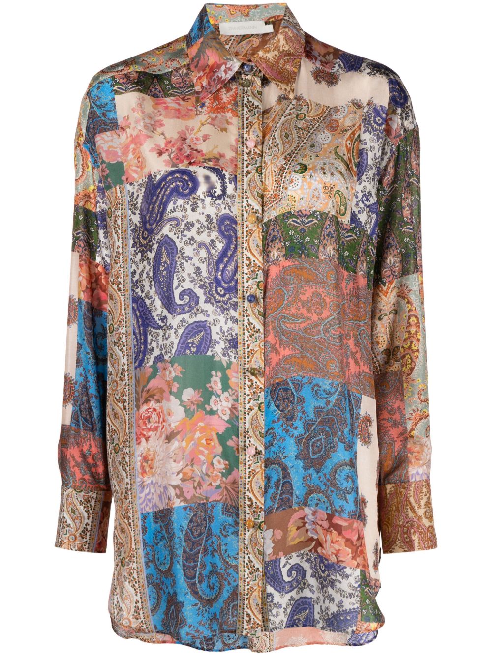 ZIMMERMANN 图案印花长袖衬衫 - 中性色