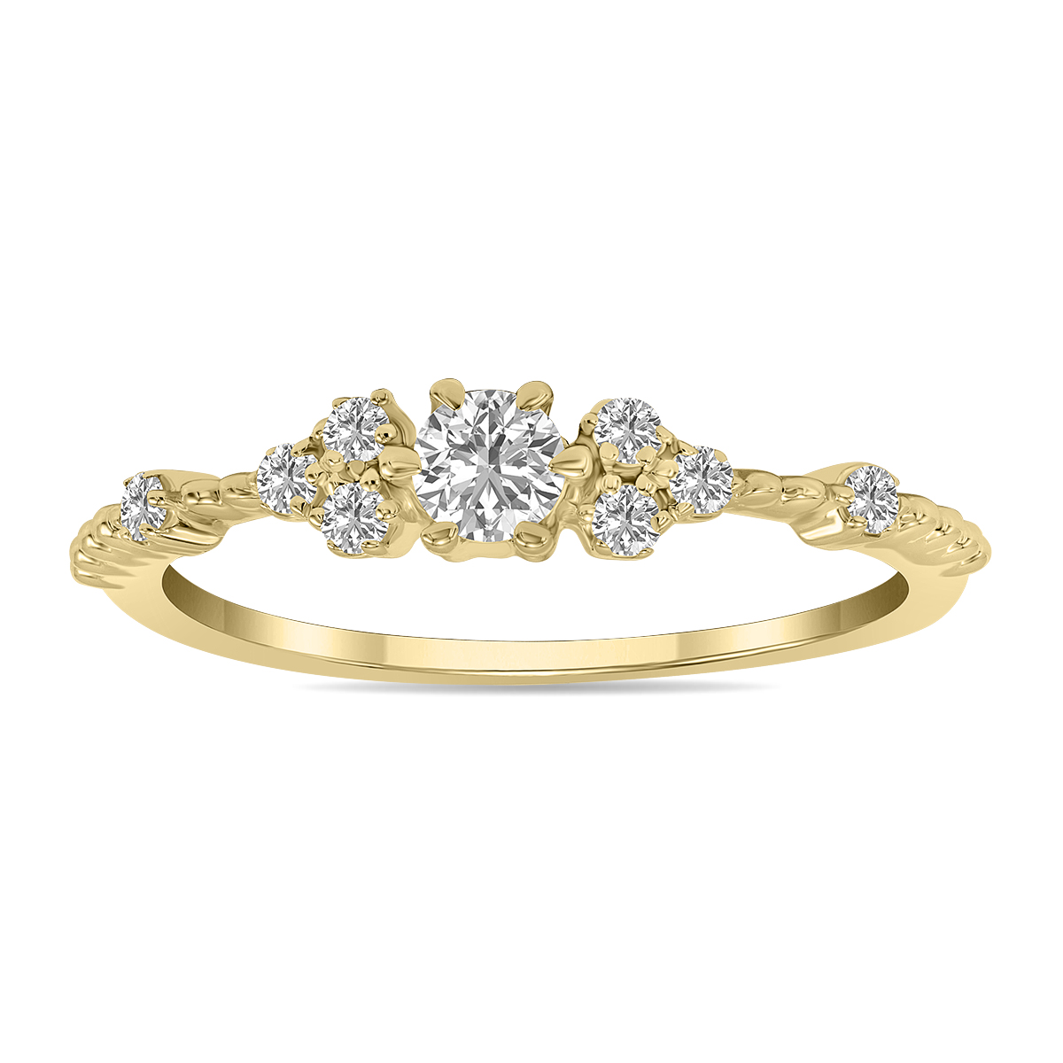 1/3 CTW Lab Grown Diamond Ring in 10K Yellow Gold (F-G Color, VS1- VS2 Clarity)