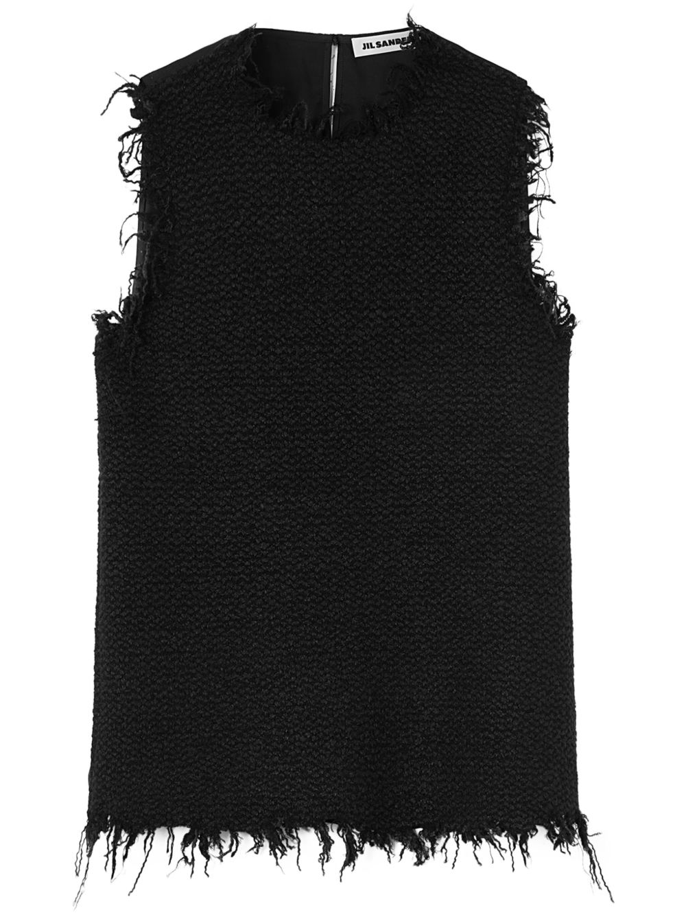 Jil Sander 毛边针织上衣 - 黑色
