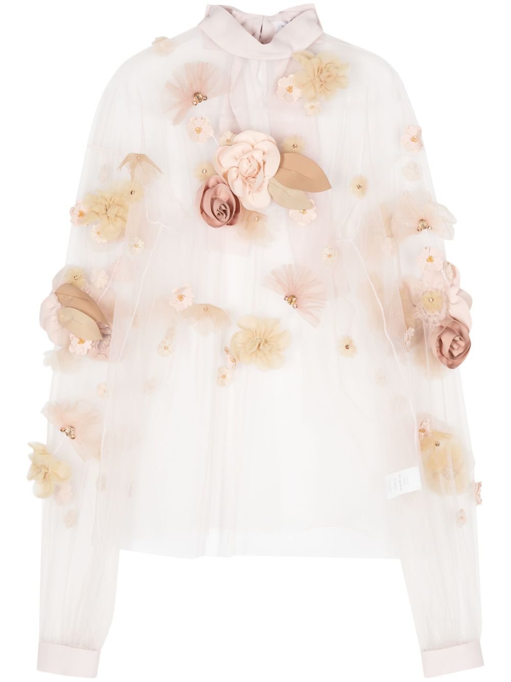 Viktor & Rolf 花卉刺绣长袖罩衫 - 粉色