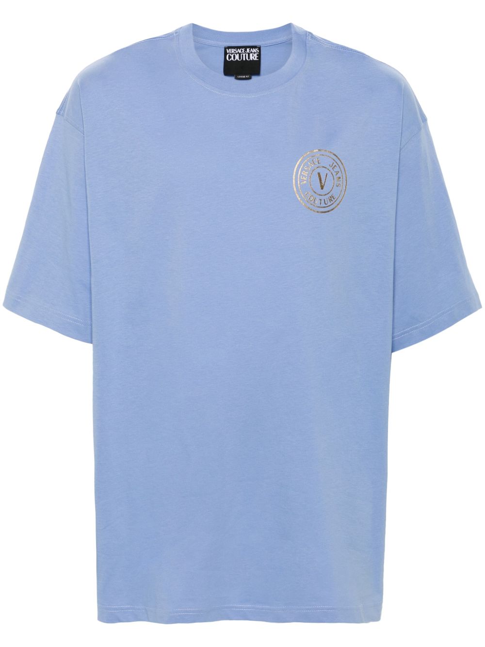 Versace Jeans Couture logo印花棉T恤 - 蓝色