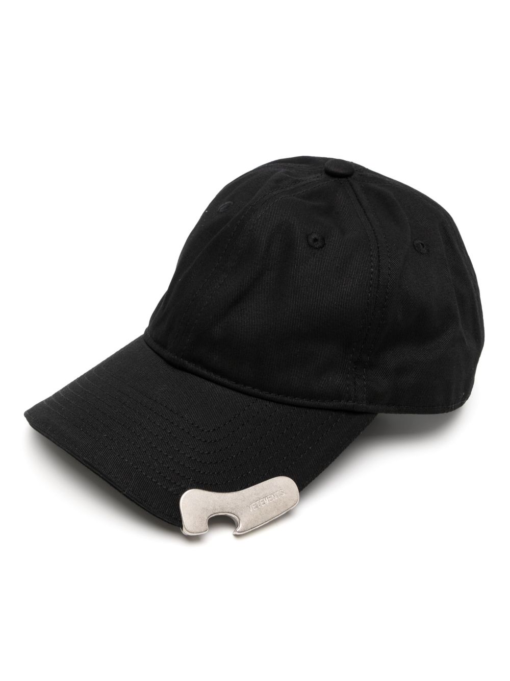 VETEMENTS logo刺绣棉棒球帽 - 黑色