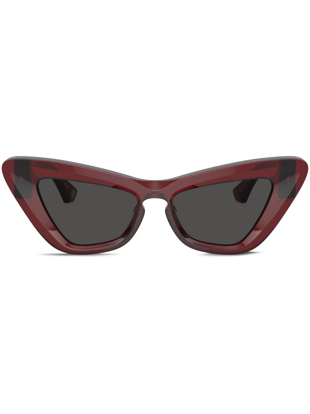 Burberry Eyewear 玫瑰经典logo猫眼框太阳眼镜 - 红色