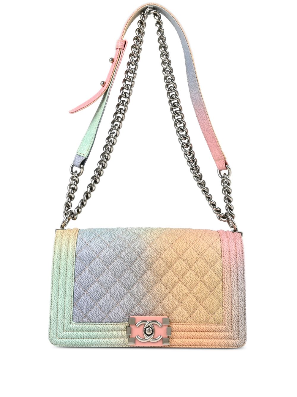 CHANEL Pre-Owned Boy Chanel 中号单肩包（2017年典藏款） - 蓝色