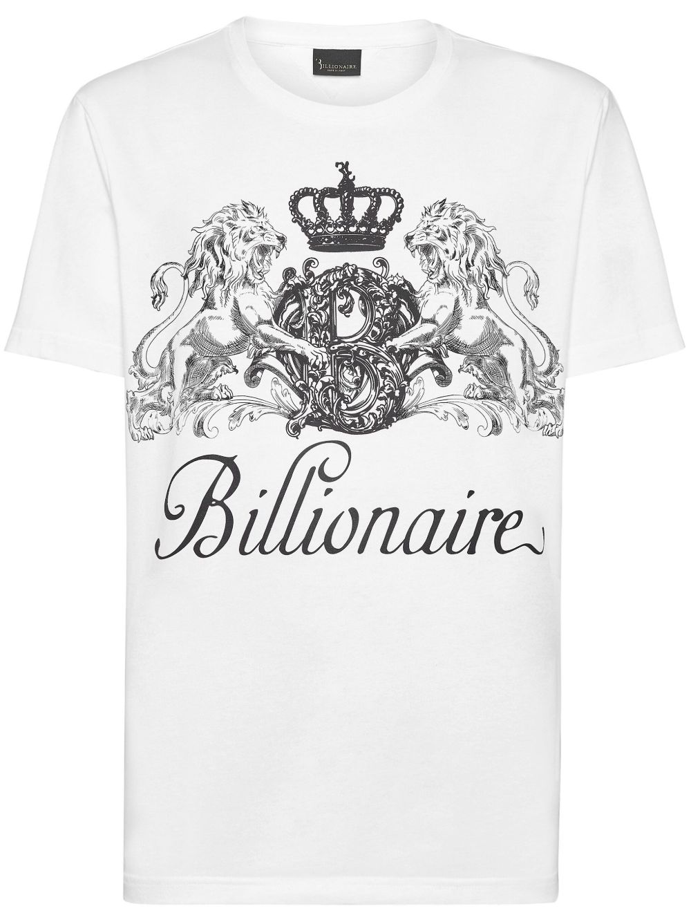 Billionaire logo印花棉T恤 - 白色