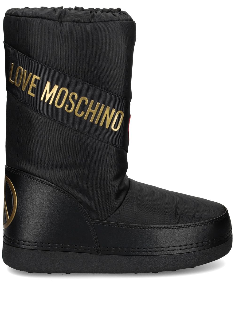 Love Moschino logo印花雪靴 - 黑色