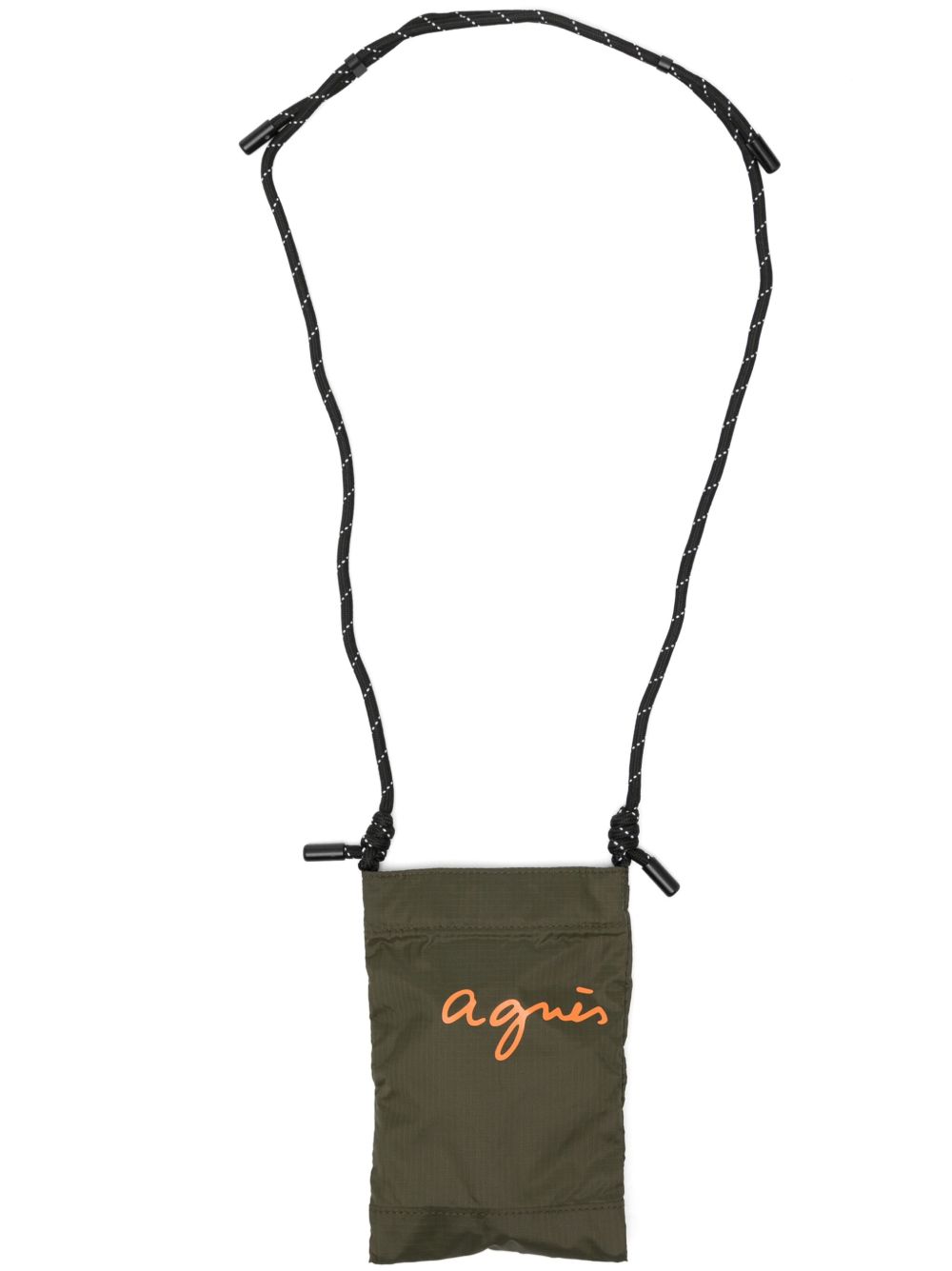 agnès b. logo迷你斜挎包 - 绿色