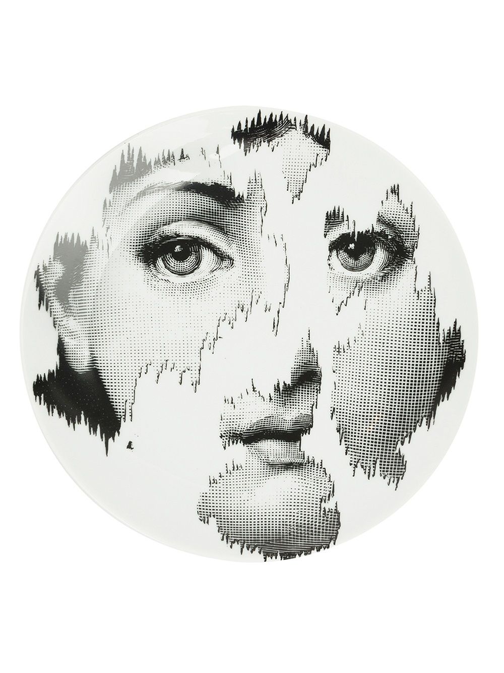 Fornasetti 消逝脸孔印花瓷盘 - 黑色