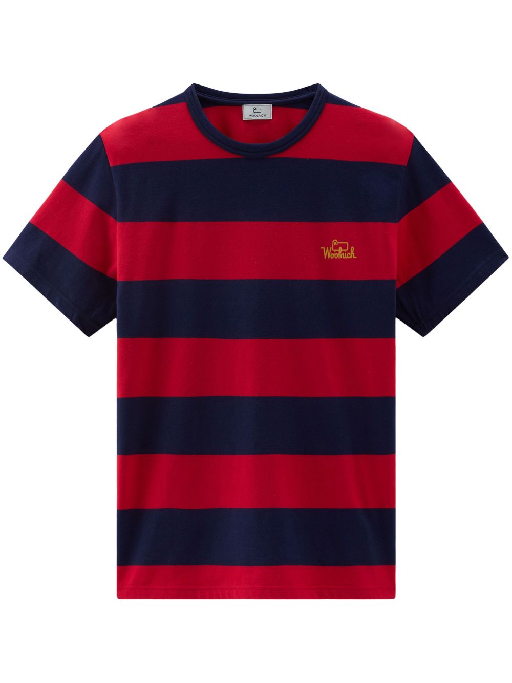 Woolrich logo印花条纹T恤 - 红色