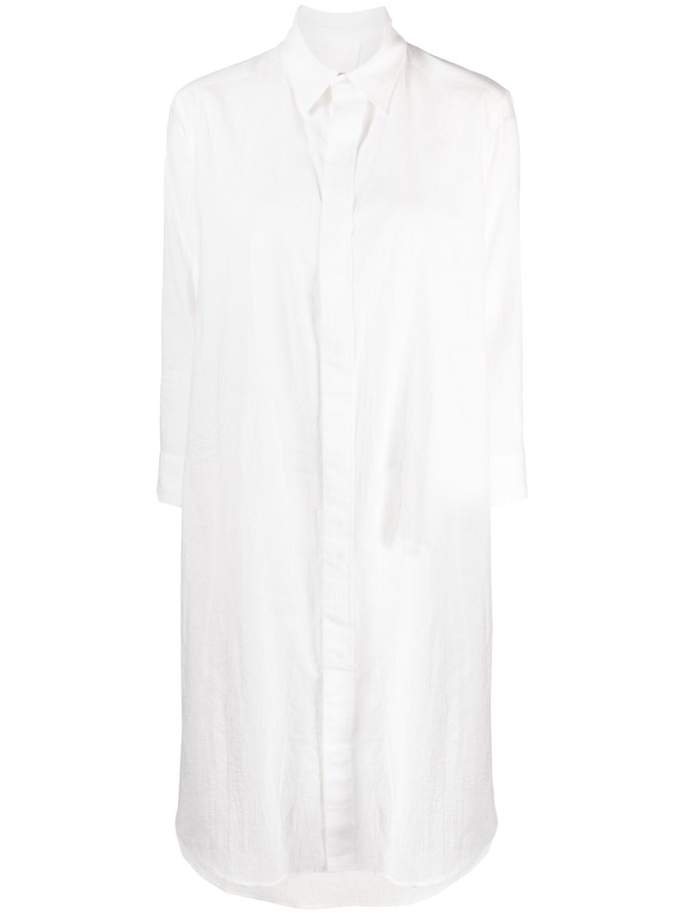 Yohji Yamamoto 经典领棉连衣裙 - 白色