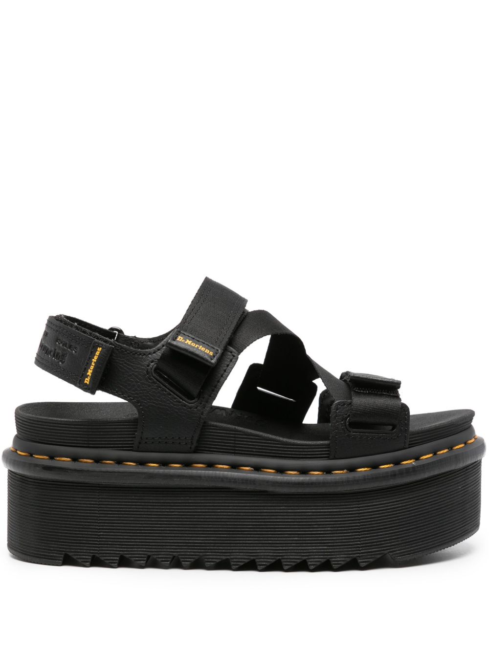 Dr. Martens Kimber 魔术贴厚底凉鞋 - 黑色