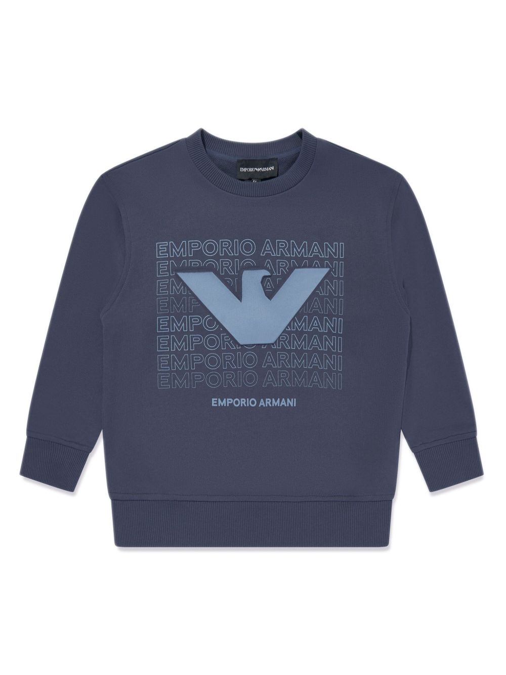 Emporio Armani Kids logo印花卫衣 - 蓝色