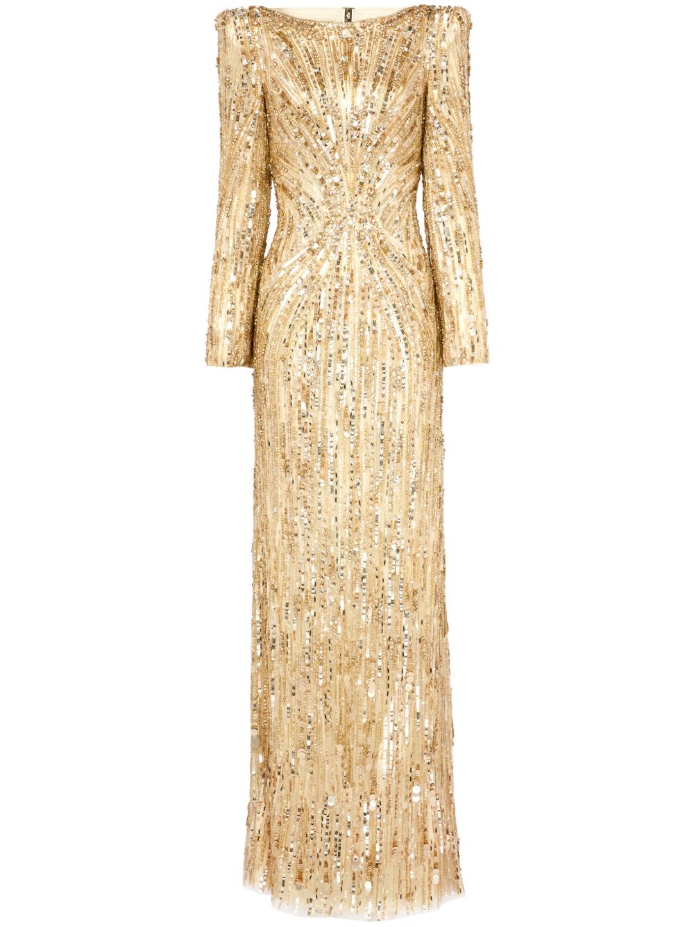 Jenny Packham Avalon 长款连衣裙 - 金色