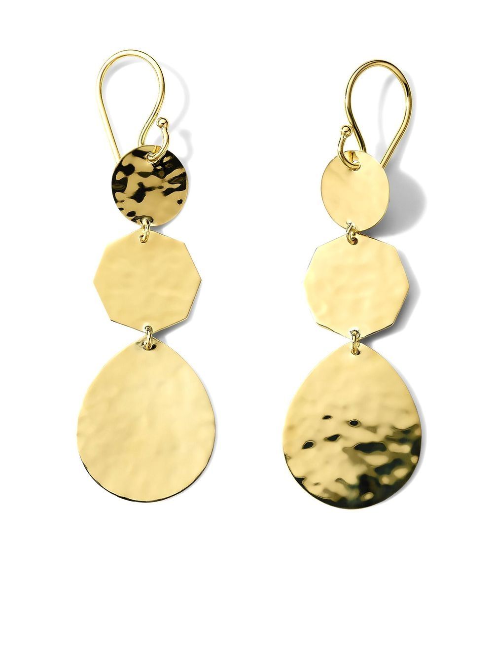 IPPOLITA Classico 18K黄金皱褶吊饰耳环 - 金色