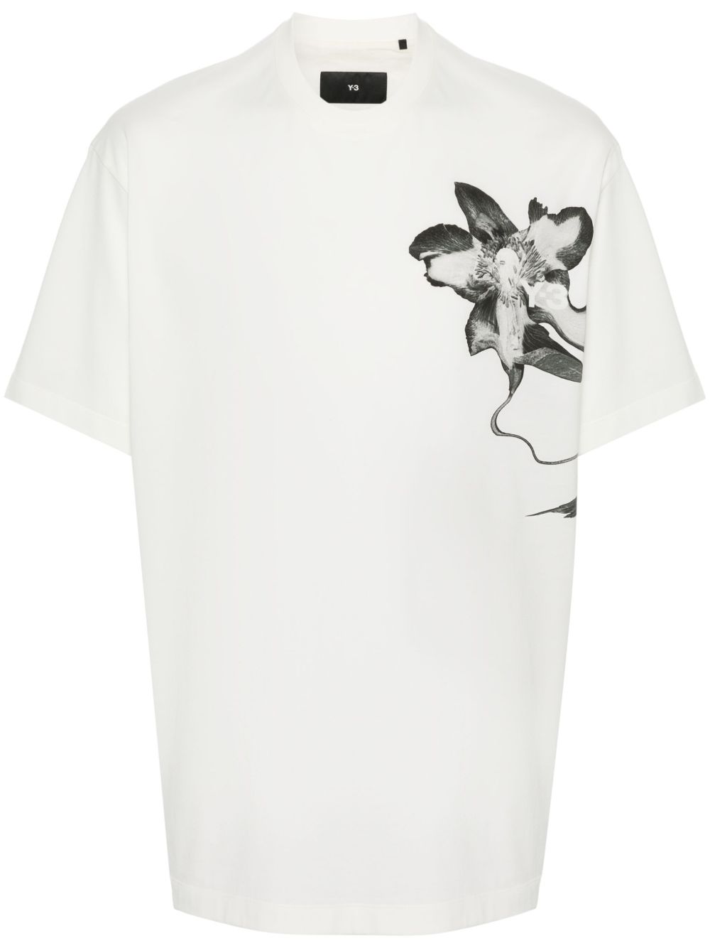 Y-3 x Adidas 花卉印花T恤 - 白色