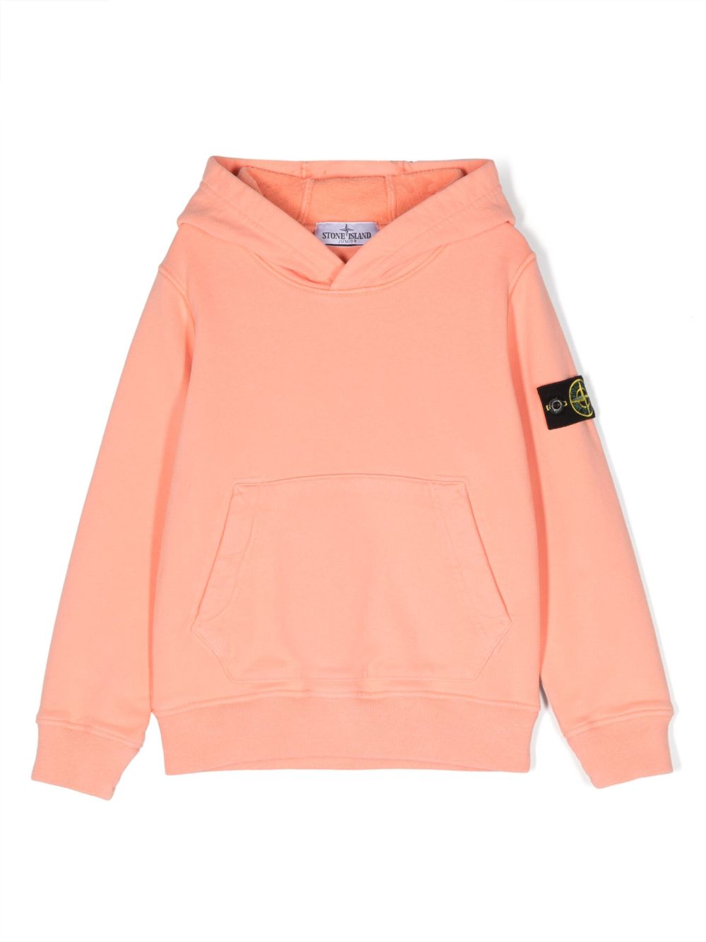 Stone Island Junior 罗盘图案棉连帽衫 - 粉色