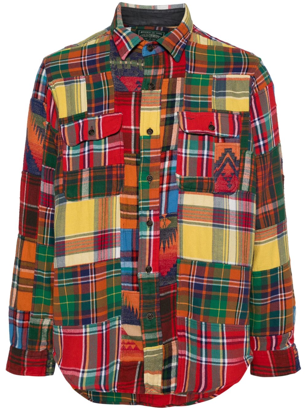 Polo Ralph Lauren 补丁设计法兰绒衬衫 - 蓝色