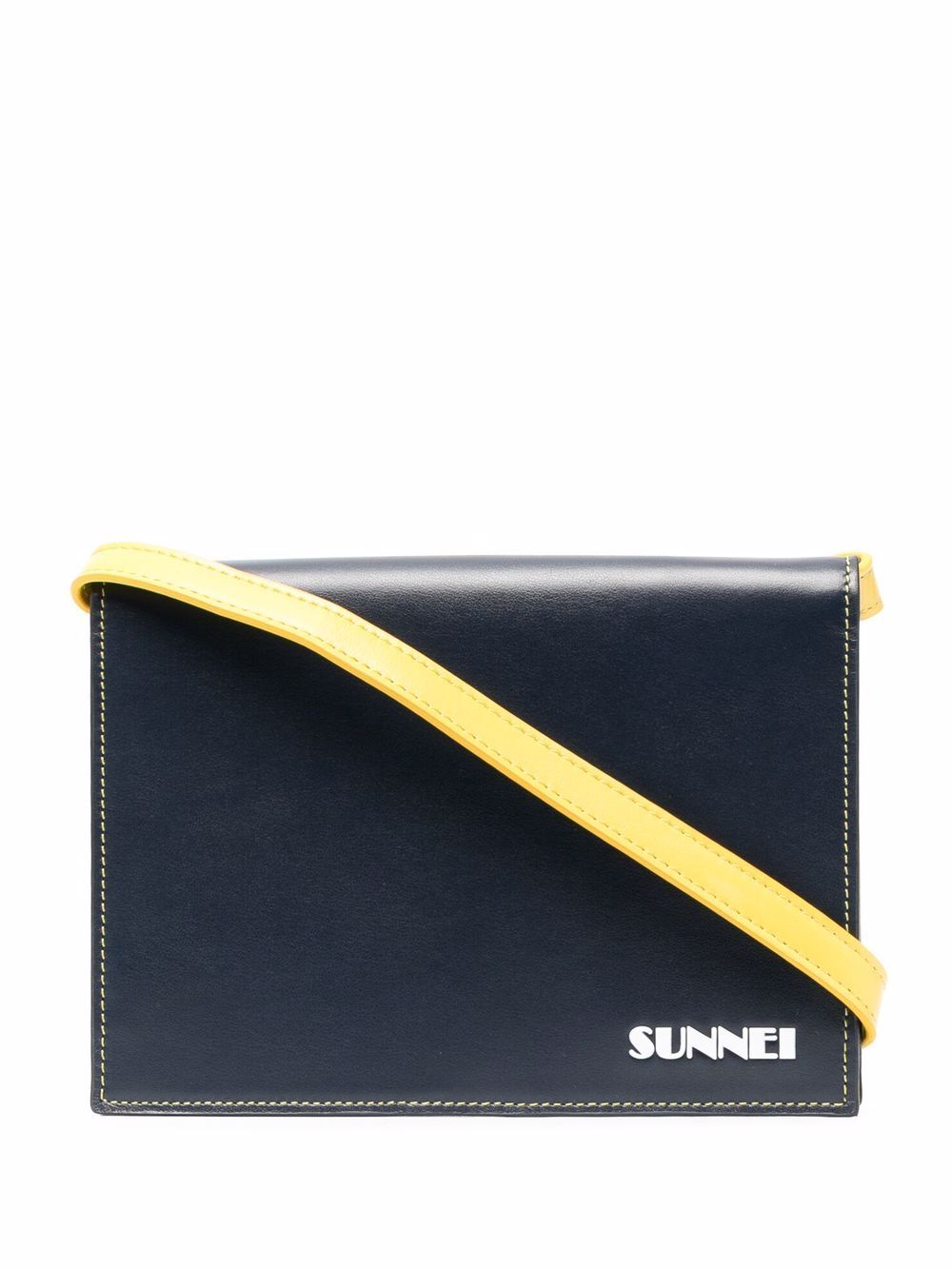 Sunnei logo单肩包 - 蓝色