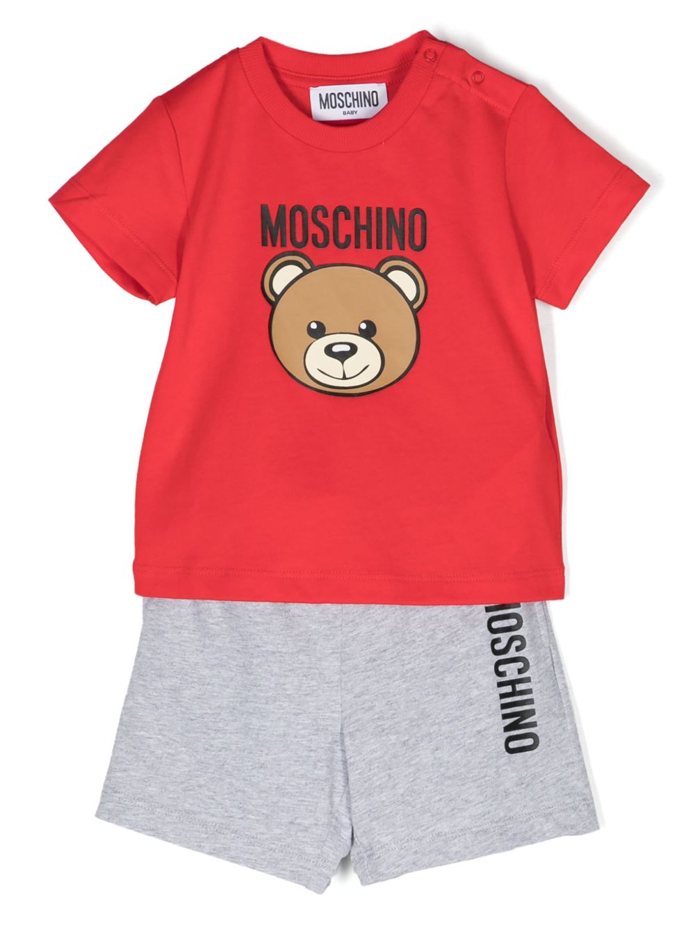 Moschino Kids Teddy Bear 印花棉运动套装 - 红色