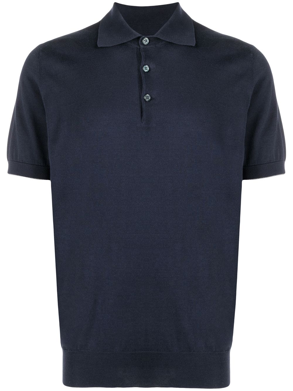Brunello Cucinelli 密织短袖polo衫 - 蓝色