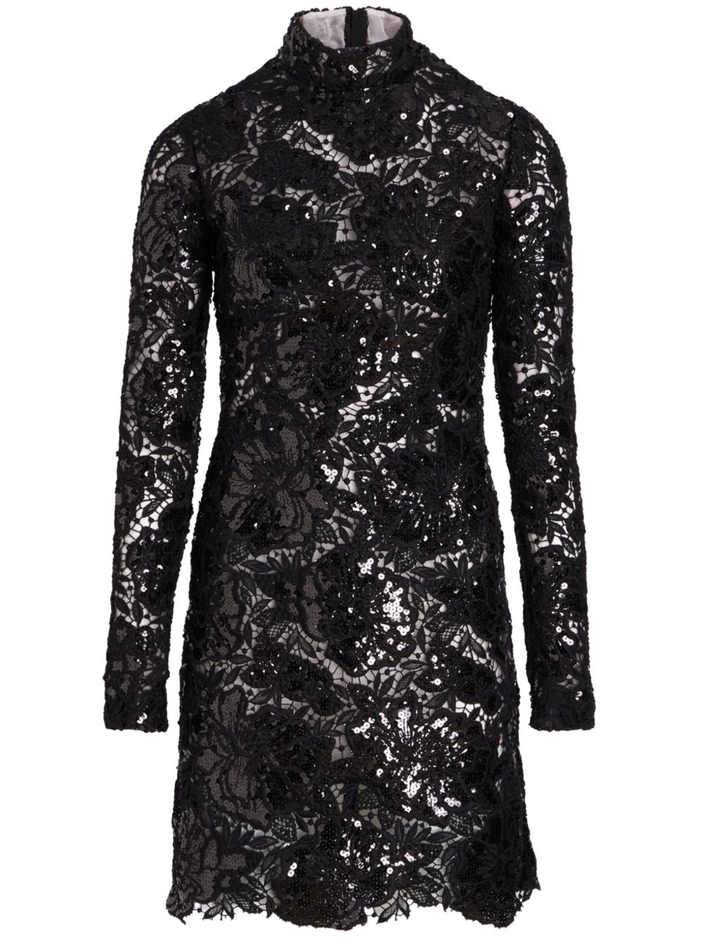Giambattista Valli 亮片编织迷你连衣裙 - 黑色