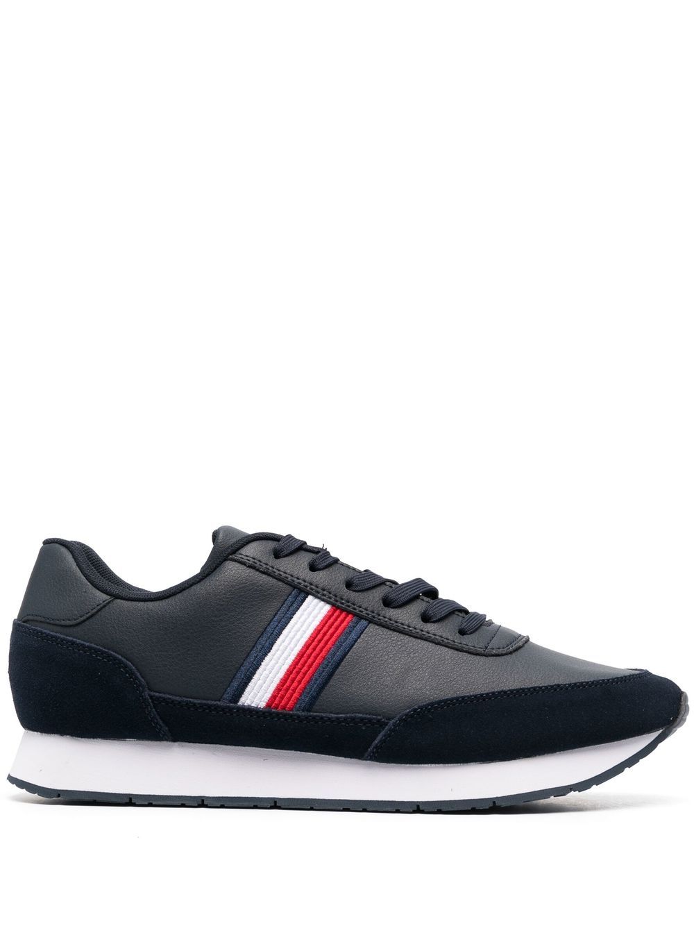 Tommy Hilfiger 条纹细节低帮运动鞋 - 蓝色