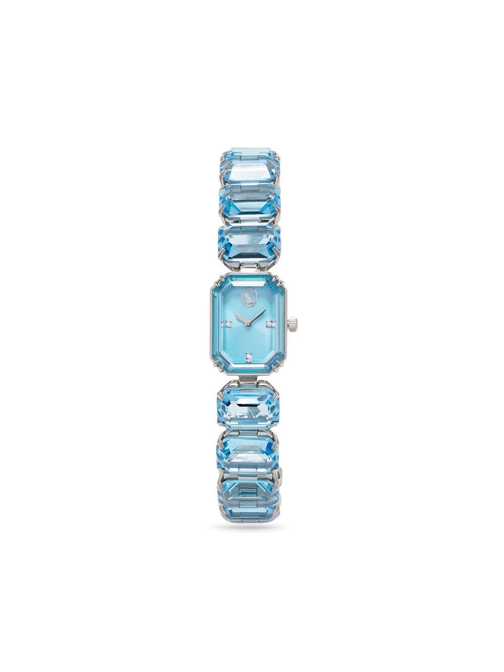 Swarovski 八角形切割石英腕表 - 蓝色