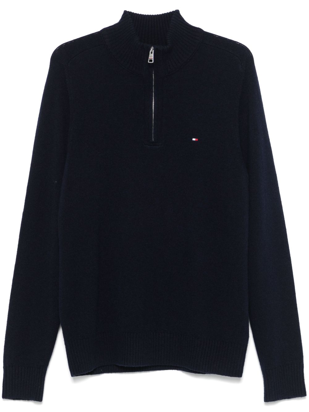 Tommy Hilfiger 拉链领毛衣 - 蓝色