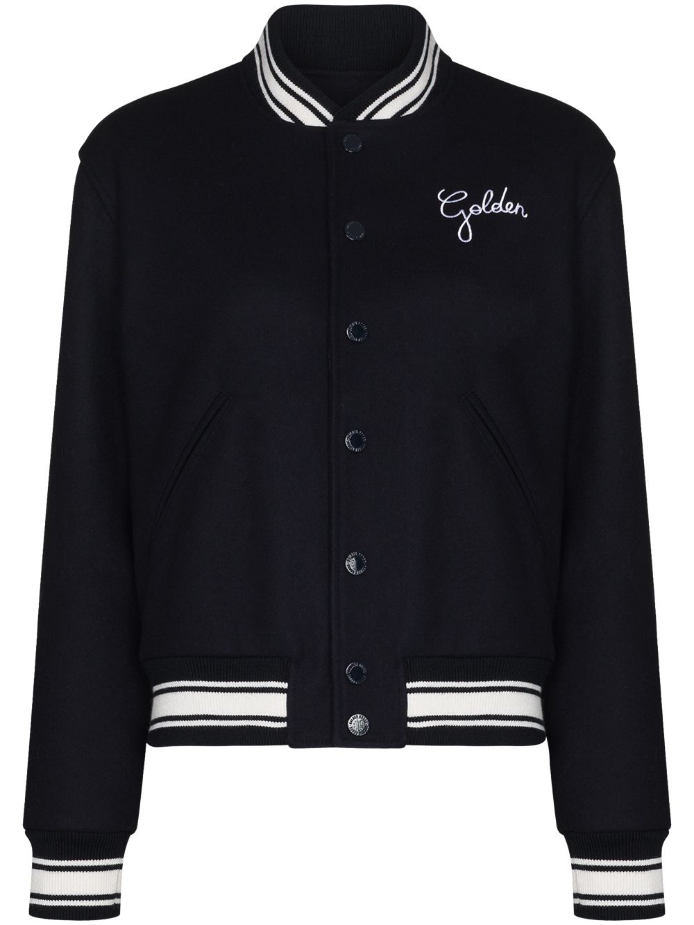 Golden Goose logo刺绣飞行员夹克 - 蓝色