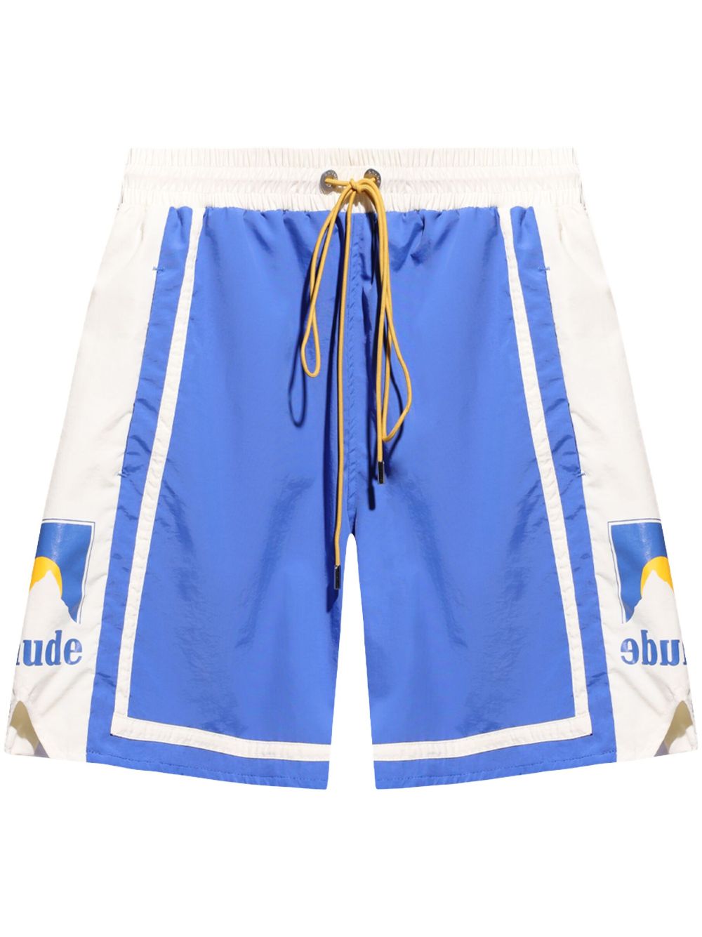 RHUDE logo印花运动短裤 - 蓝色