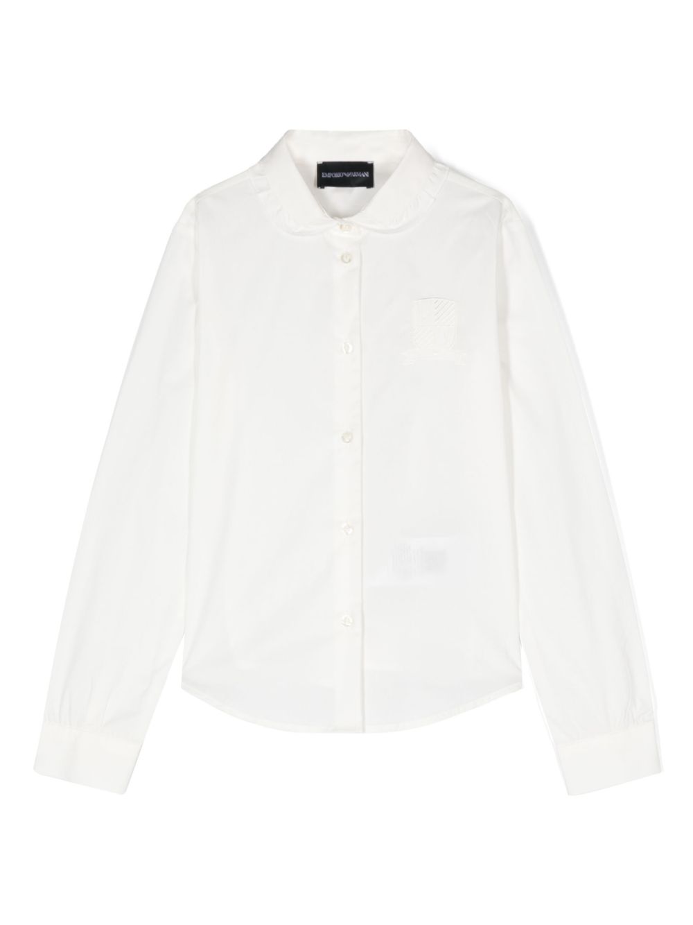 Emporio Armani Kids logo刺绣衬衫 - 白色